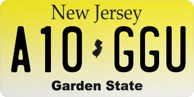 NJ license plate A10GGU