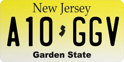 NJ license plate A10GGV