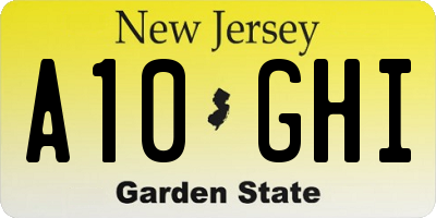 NJ license plate A10GHI