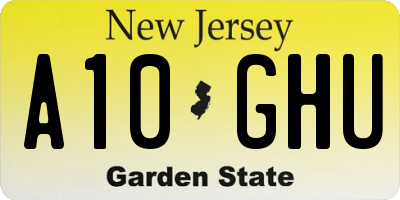 NJ license plate A10GHU