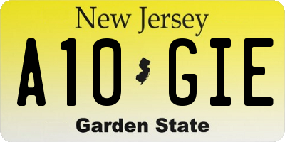 NJ license plate A10GIE