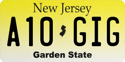 NJ license plate A10GIG