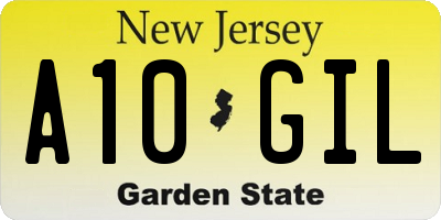 NJ license plate A10GIL