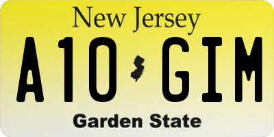 NJ license plate A10GIM