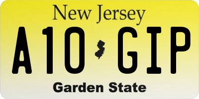 NJ license plate A10GIP