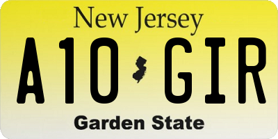NJ license plate A10GIR