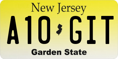 NJ license plate A10GIT