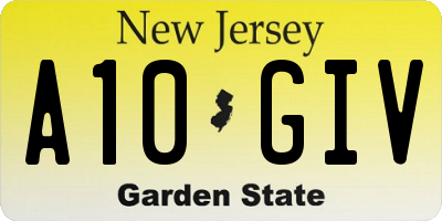 NJ license plate A10GIV