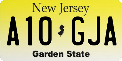 NJ license plate A10GJA