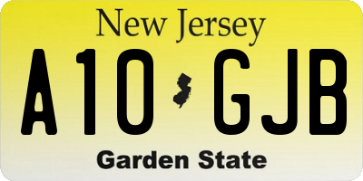 NJ license plate A10GJB