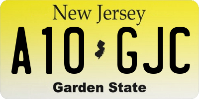 NJ license plate A10GJC