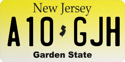 NJ license plate A10GJH