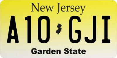 NJ license plate A10GJI