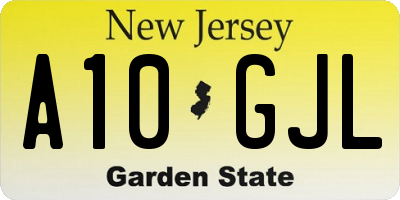 NJ license plate A10GJL