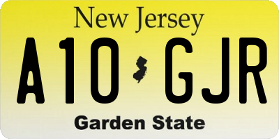 NJ license plate A10GJR