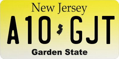 NJ license plate A10GJT