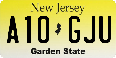 NJ license plate A10GJU