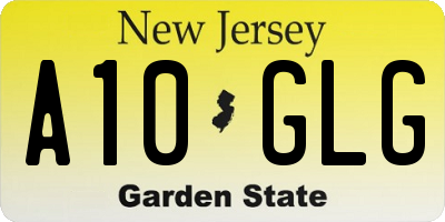 NJ license plate A10GLG