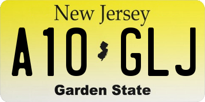 NJ license plate A10GLJ