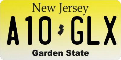 NJ license plate A10GLX