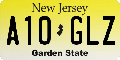 NJ license plate A10GLZ