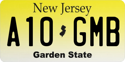 NJ license plate A10GMB