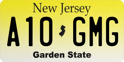 NJ license plate A10GMG