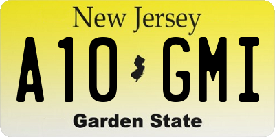 NJ license plate A10GMI