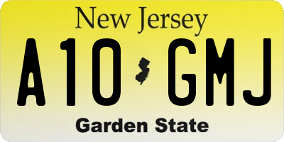 NJ license plate A10GMJ