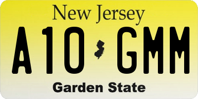 NJ license plate A10GMM