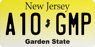 NJ license plate A10GMP