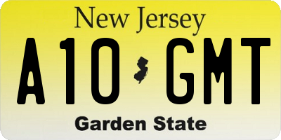 NJ license plate A10GMT