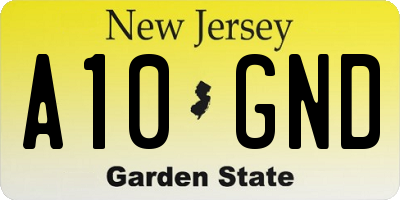 NJ license plate A10GND