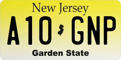 NJ license plate A10GNP