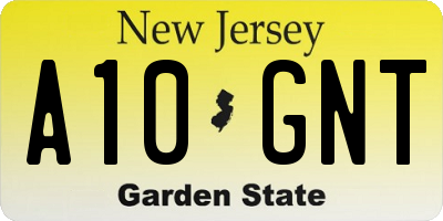 NJ license plate A10GNT