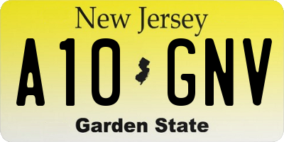 NJ license plate A10GNV
