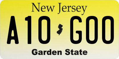 NJ license plate A10GOO