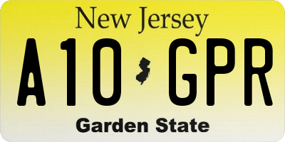 NJ license plate A10GPR