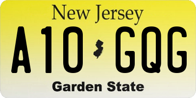 NJ license plate A10GQG