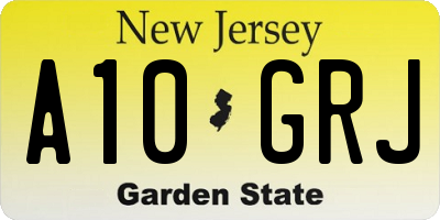 NJ license plate A10GRJ