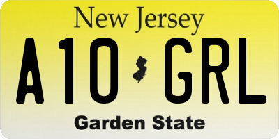 NJ license plate A10GRL