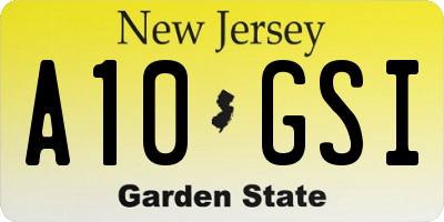 NJ license plate A10GSI