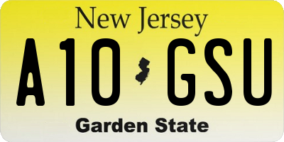 NJ license plate A10GSU