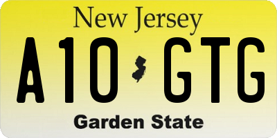 NJ license plate A10GTG