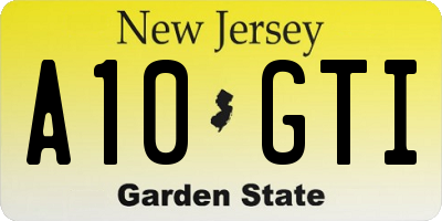 NJ license plate A10GTI