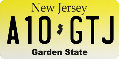 NJ license plate A10GTJ