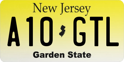 NJ license plate A10GTL