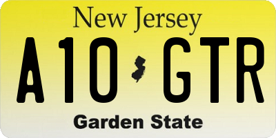 NJ license plate A10GTR