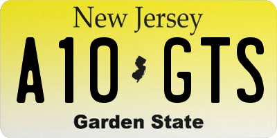 NJ license plate A10GTS