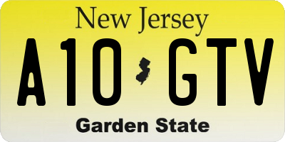 NJ license plate A10GTV